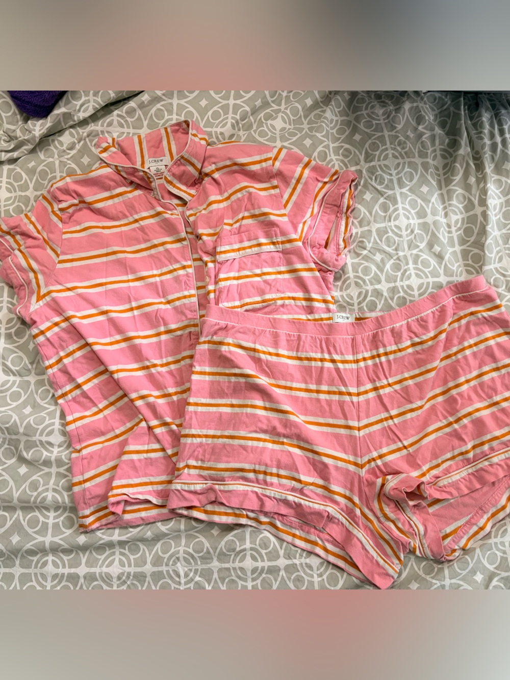 J. Crew Pink Striped Pajamas size XL